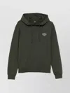 Apc Hooded Sweatshirt With Ribbed Cuffs And Hem In Green