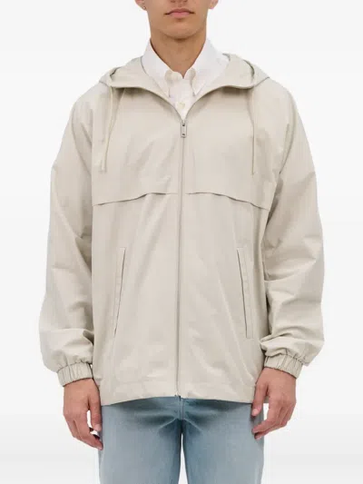 Apc A. P.c. Hooded Zip-up Jacket In Neutral