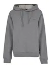 Apc A.p.c. Grey Hoodie With Tonal Logo Embroidery In Jersey In Grey