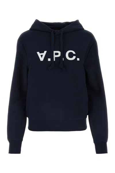 APC A.P.C. MIDNIGHT BLUE COTTON SWEATSHIRT