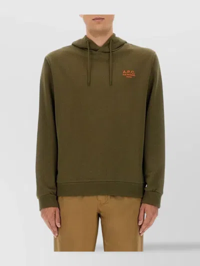 Apc Hoodie With Drawstring Hood And Kangaroo Pocket In Green