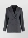 Apc Houndstooth Longline Blazer Double Back Slit In Gray