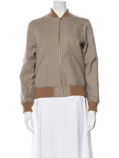 Pre-owned Apc Houndstooth Print Blazer In Brown