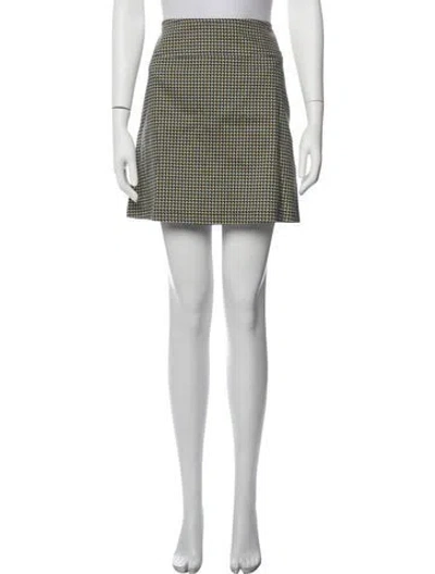 Pre-owned A.p.c. Houndstooth Print Mini Skirt W/ Tags In Blue