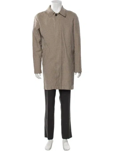 Pre-owned A.p.c. Houndstooth Print Overcoat In Neutral