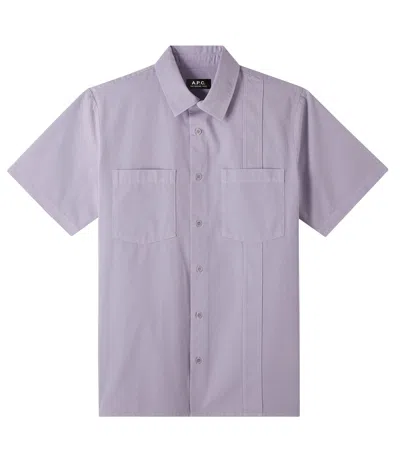 Apc Hunt Short-sleeve Shirt In Purple