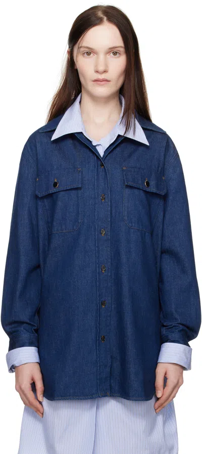 Apc Indigo Anastasia Barbieri Edition Mare Denim Shirt In Iai Indigo