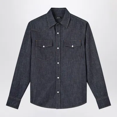 A.p.c. Indigo Blue Denim Western Shirt