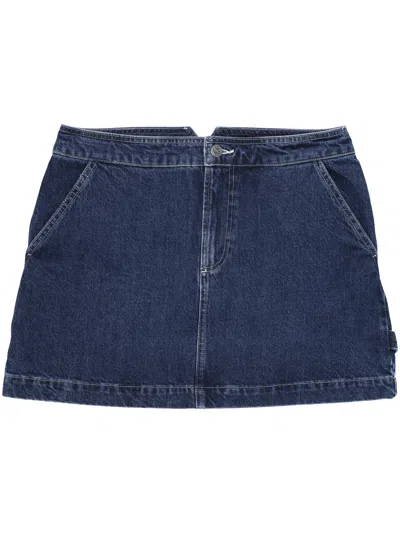 Apc A.p.c. Indigo Blue Knife Pleat Skirt