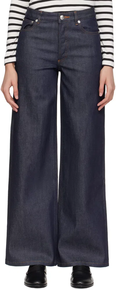 Apc Indigo Elisabeth Jeans In Iai Indigo