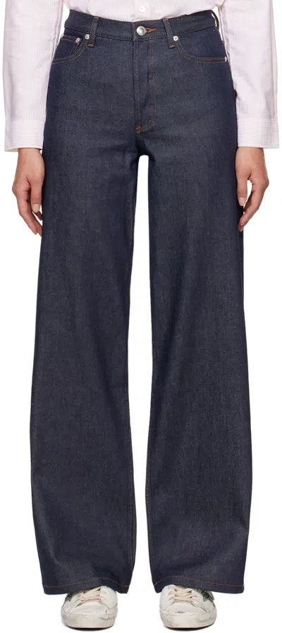 Apc Gerade Elisabeth Jeans Mit Hohem Bund In Navy