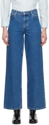 Apc Elisabeth Wide-leg Jeans In Ial Washed Indigo