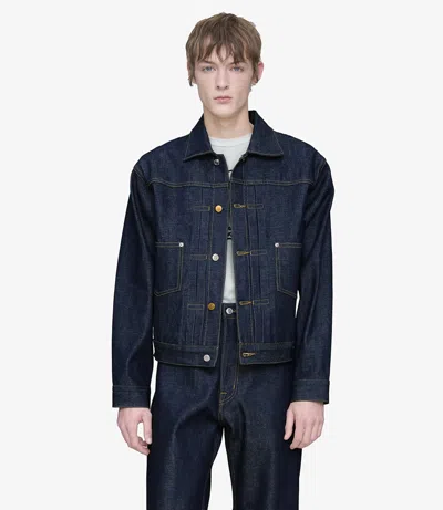 Apc A.p.c. Classic Indigo Denim Jacket With Structured Silhouette In Blue