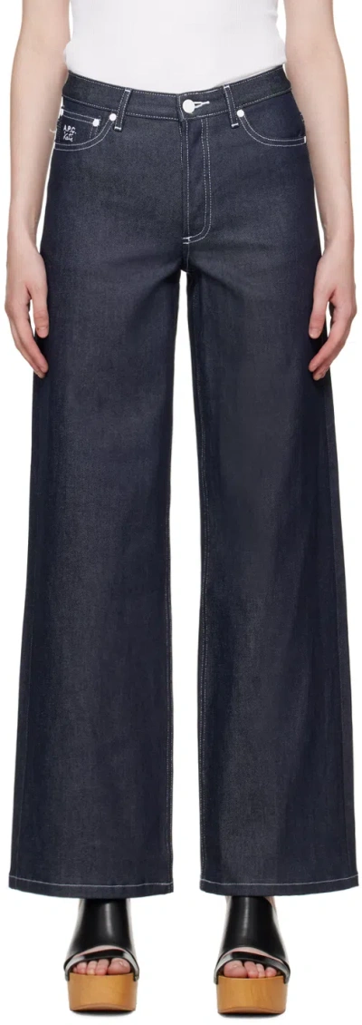 Apc Indigo Katie Holmes Edition Elisabeth Jeans In 蓝色