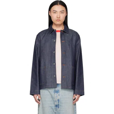 A.p.c. Indigo Kerlouan Logo Denim Jacket In Blue