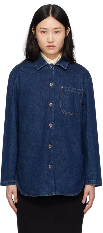 Apc Laguna Denim Overshirt In Blue