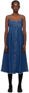 Apc Indigo Malibu Denim Midi Dress In Ial Washed Indigo