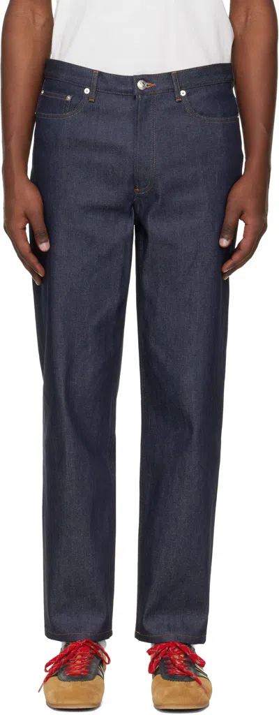 Apc Indigo Martin Jeans In Blue
