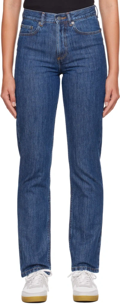 Apc Indigo Molly Jeans In Ial Washed Indigo