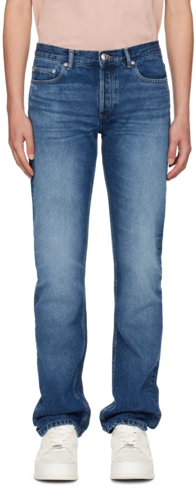 Apc Indigo New Standard Jeans In Ial Washed Indigo