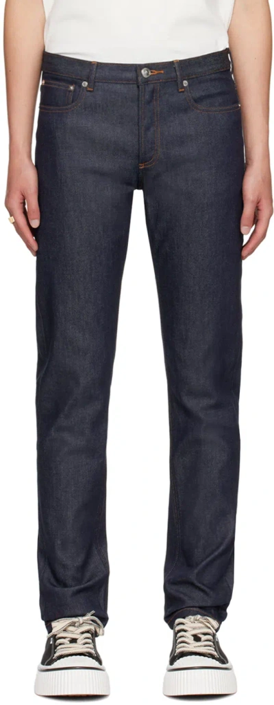 Apc Indigo Petit New Standard Jeans In Iai Indigo