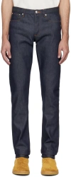 Apc Indigo Petit Standard Jeans In Iai Indigo