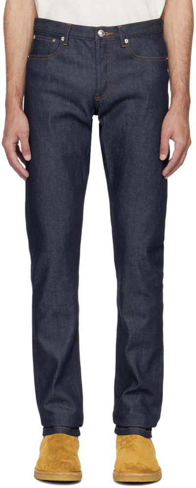 Apc Indigo Petit Standard Jeans In Iai Indigo