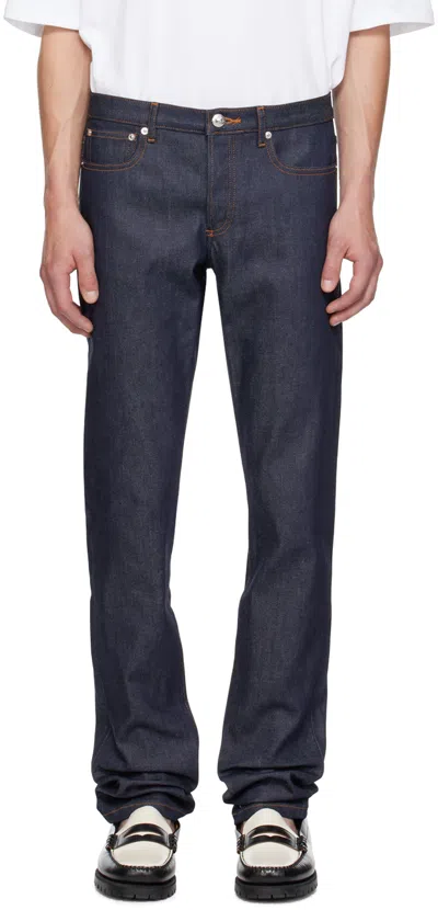 Apc Indigo Petit Standard Jeans In Iai Indigo