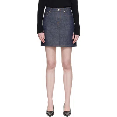 A.p.c. Indigo Standard Denim Miniskirt In Blue