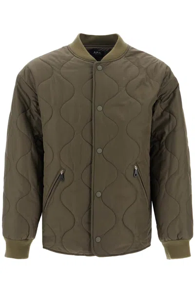 Apc Quilted Florent Jacket With Front Buttoning In Black
