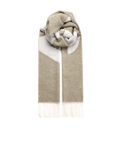 APC A.P.C. LOGO DETAILED FRINGED SCARF