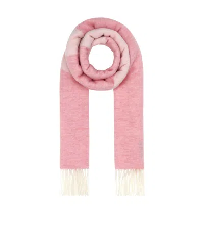Apc Intarsia-knit Logo Scarf In Pink