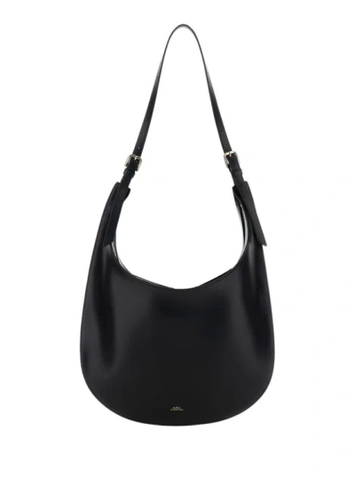 Apc Black Leather Iris Shoulder Bag