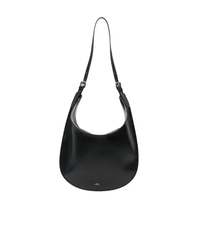 Apc Iris Leather Shoulder Bag In Black