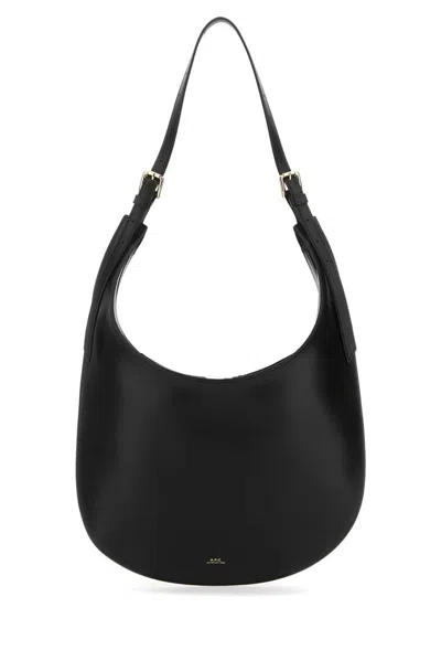 Apc Black Leather Iris Shoulder Bag