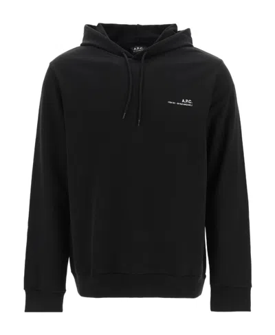 APC A.P.C. LOGO PRINTED DRAWSTRING HOODIE