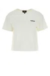 Apc A.p.c. 'carol' Boxy T Shirt With Logo Print In Blancdarknavy