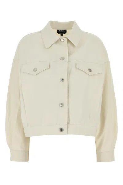 Apc A.p.c. Ivory Denim Cally Jacket In White
