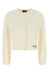 Apc A.p.c. Ivory Wool Mila Cardigan In Neutral