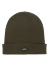 Apc Logo-tag Wool Beanies In Jaa Kaki