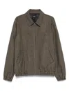 Apc Gilbert Checked Brushed Wool-blend Blouson Jacket In Brown