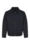 A.p.c. Midnight Blue Wool Blend Jacket In Black