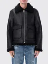Apc Bomber Jacket With Shearling Collar And Cuffs In Black