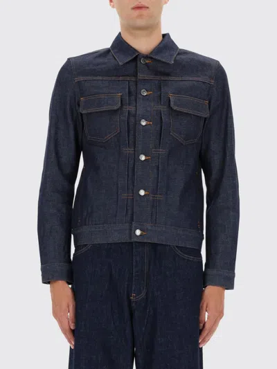 Apc A.p.c. Classic Indigo Denim Jacket With Structured Silhouette In Blue