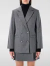 Apc A.p.c. A.p.c. Lucy Double-breasted Wool Blazer In Gray