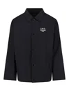 A.p.c. A. P.c. Logo-print Snap Front Coach Jacket In Black