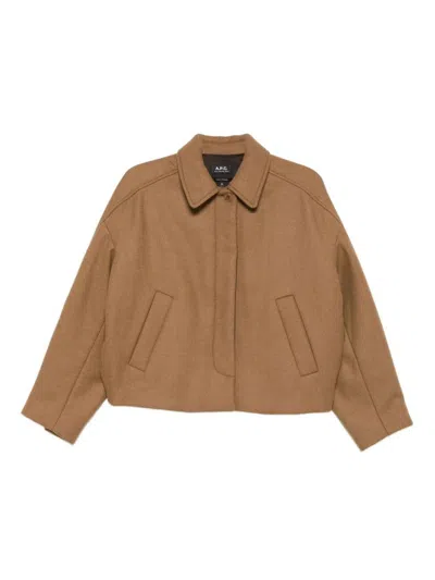 Apc Patch-pocket Jacket In Brown