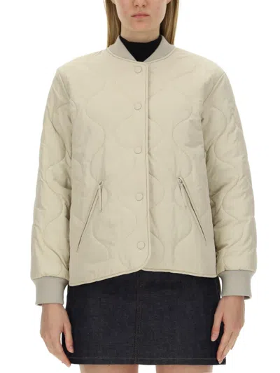 Apc A.p.c. Quilted Buttoned Jacket In White