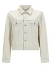 Apc Long-sleeved Single-breasted Denim Jacket In Neutral