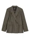 Apc Buttoned Double-breasted Jacket In Gray